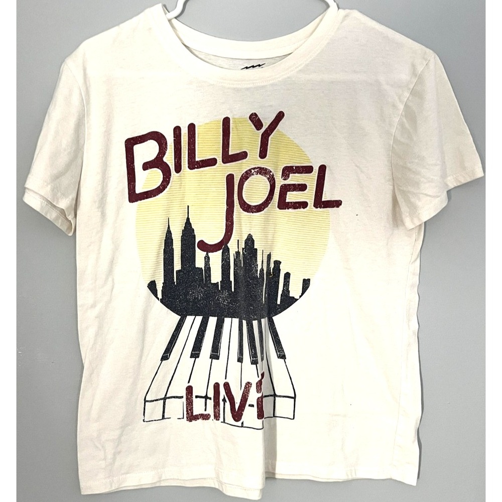 Billy Joel Shirt Womens M White Live Graphic Concert Tee T-Shirt 2020 NYC
